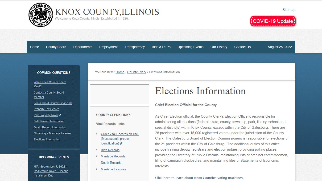 Elections Information – Knox County,Illinois