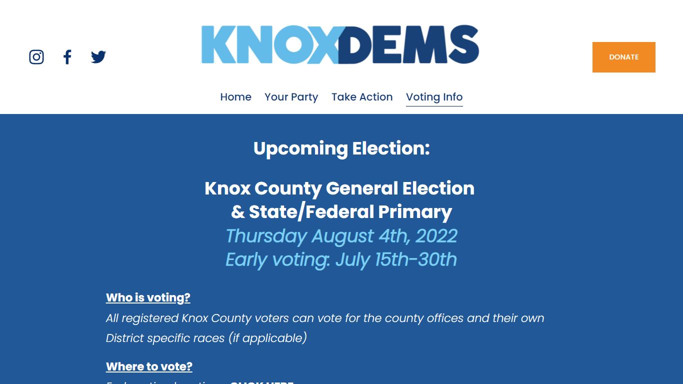 Upcoming Elections & Candidates - The Knox County Democratic Party